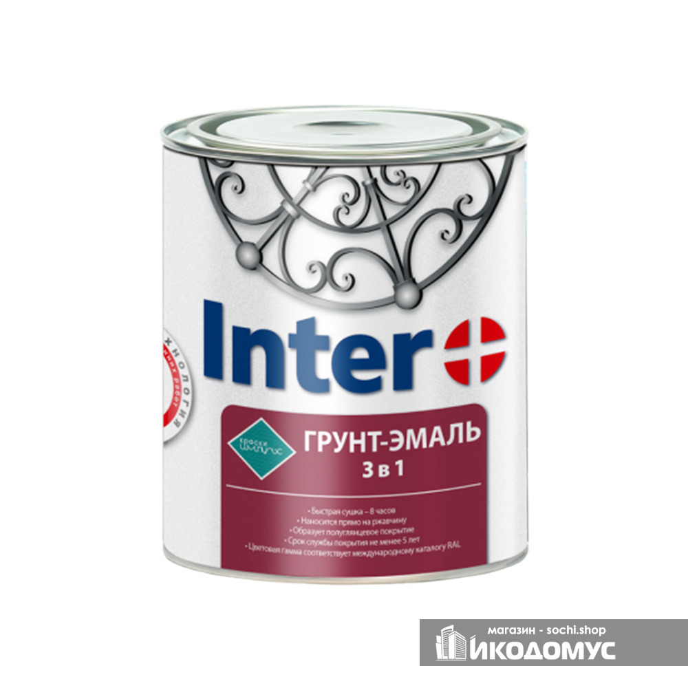 Грунт эмаль Интер 8017 0,9кг