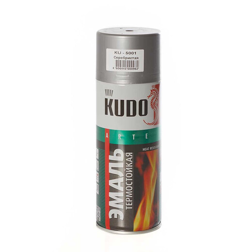 Эмаль термостойкая серебро KUDO